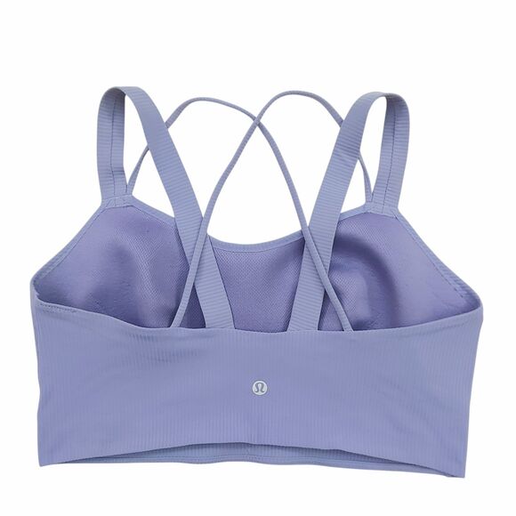 Lululemon Ribbed Bra Womens 10/12 Lilac Like a Cloud Longline D/DD Cup Yoga - Picture 5 of 12